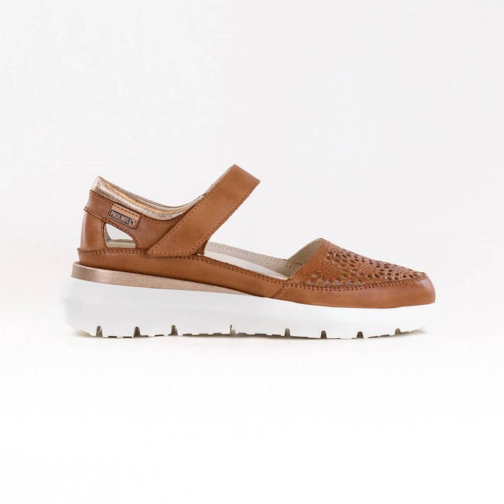 NEW PIKOLINOS women's rueda velcro trainer shoes in brandy